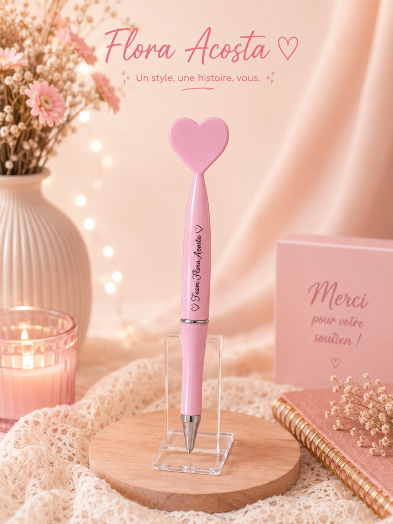 🩷 Stylo coeur Flora Acosta 🩷🖋