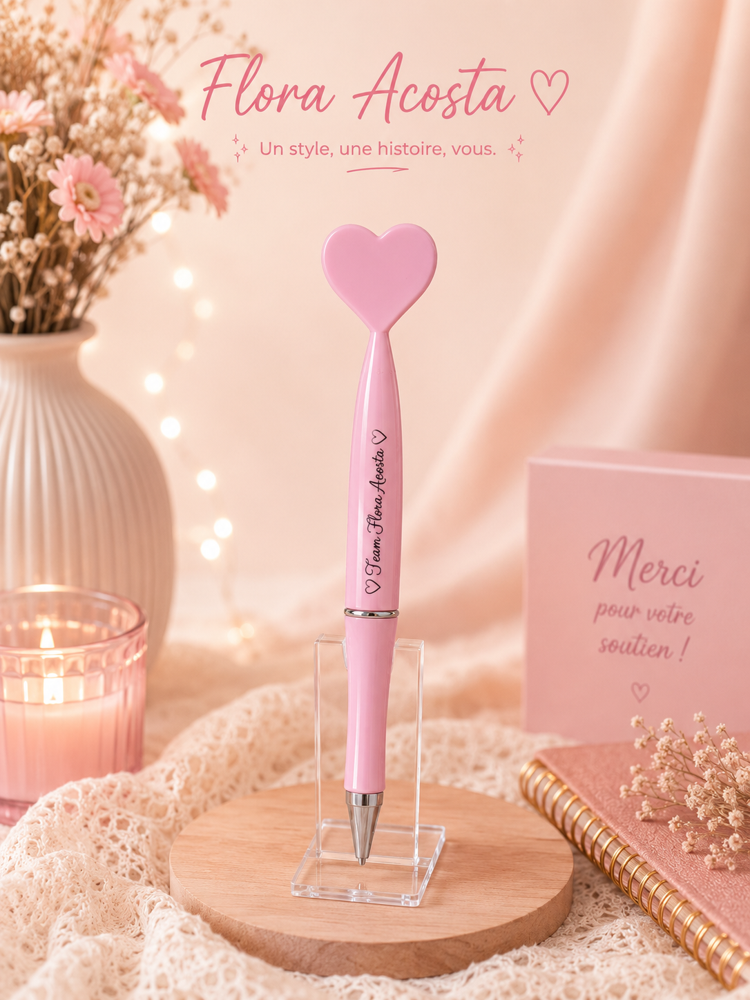 🩷 Stylo coeur Flora Acosta 🩷🖋